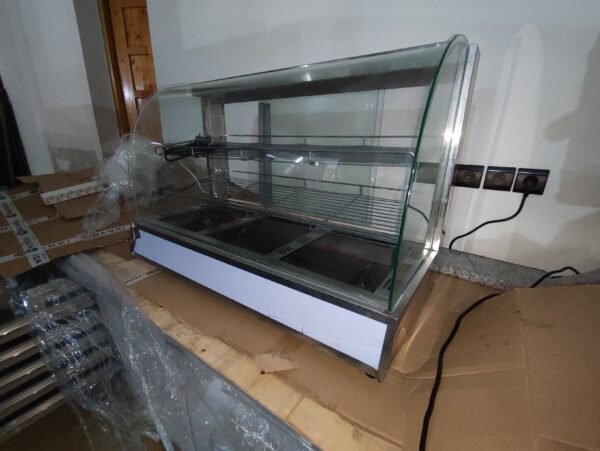 Vitrine chauffante ventilée, 2 niveaux, panoramique