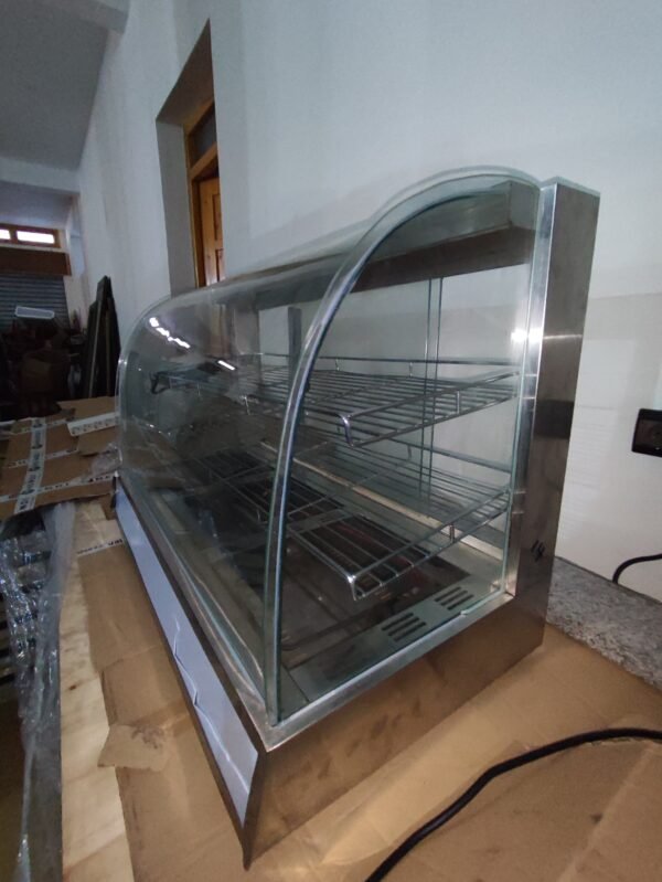Vitrine chauffante ventilée, 2 niveaux, panoramique