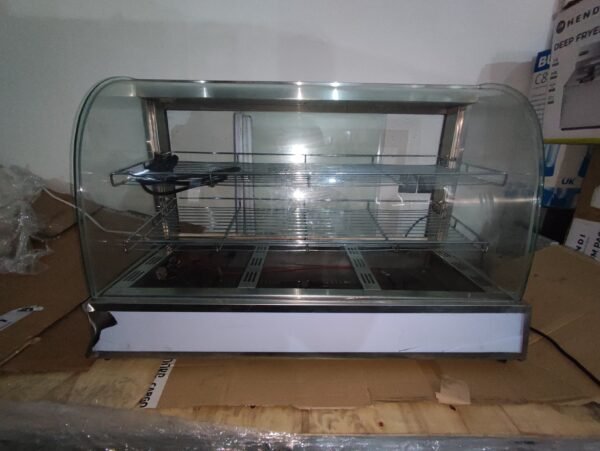 Vitrine chauffante ventilée, 2 niveaux, panoramique