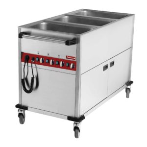 Bain marie 3 GN1/1 sur armoire chauffante